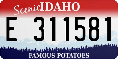 ID license plate E311581