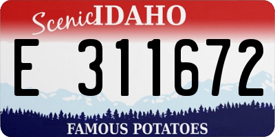 ID license plate E311672