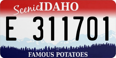 ID license plate E311701