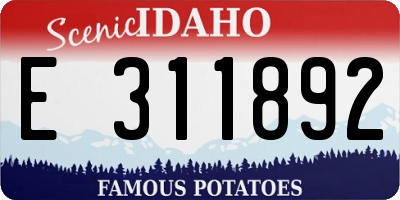 ID license plate E311892