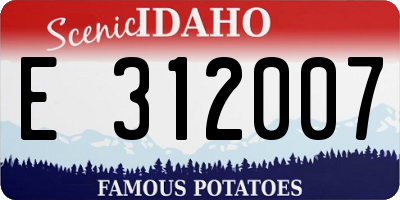 ID license plate E312007
