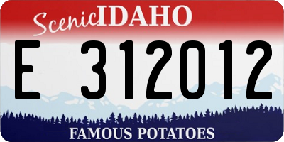 ID license plate E312012