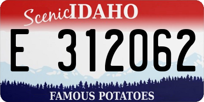 ID license plate E312062