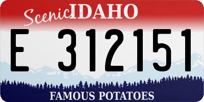 ID license plate E312151