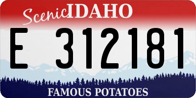 ID license plate E312181