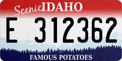 ID license plate E312362