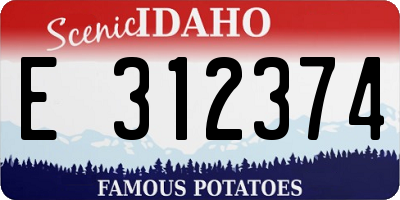 ID license plate E312374
