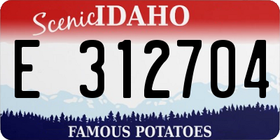 ID license plate E312704