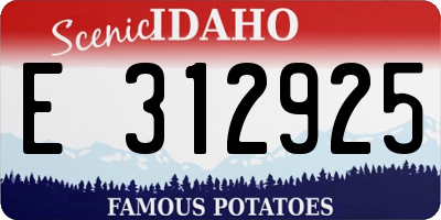 ID license plate E312925