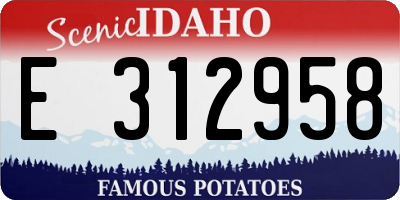 ID license plate E312958