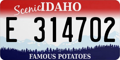 ID license plate E314702