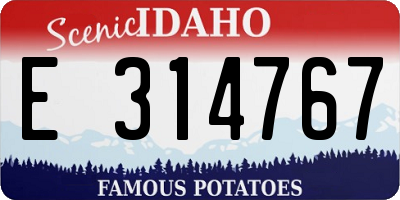 ID license plate E314767