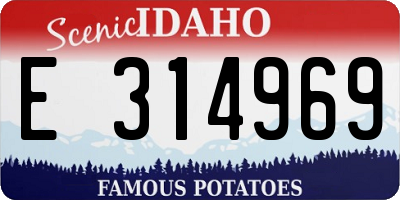 ID license plate E314969