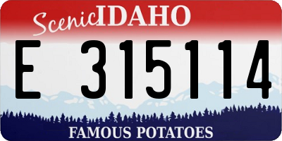 ID license plate E315114