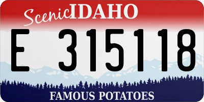 ID license plate E315118