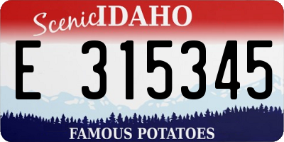 ID license plate E315345