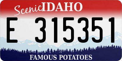 ID license plate E315351