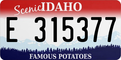 ID license plate E315377