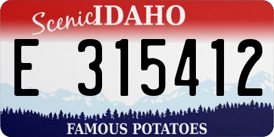 ID license plate E315412