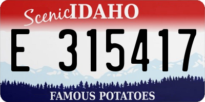 ID license plate E315417