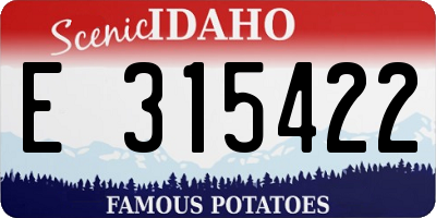 ID license plate E315422