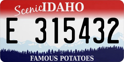 ID license plate E315432