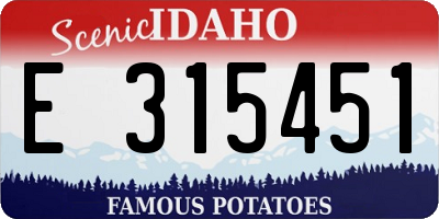 ID license plate E315451