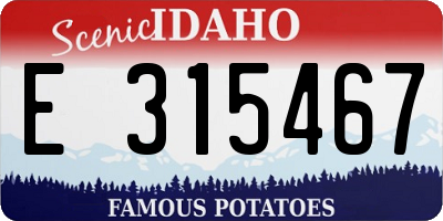 ID license plate E315467