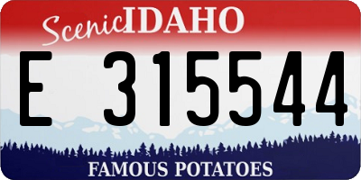 ID license plate E315544