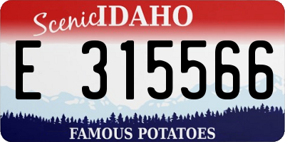 ID license plate E315566