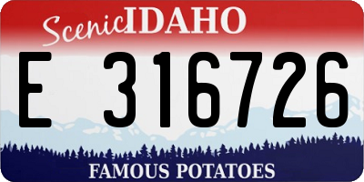 ID license plate E316726