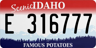 ID license plate E316777