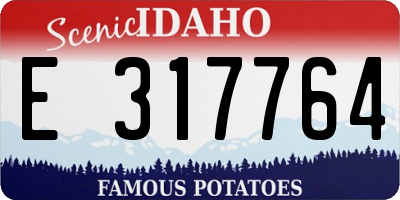 ID license plate E317764