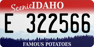 ID license plate E322566
