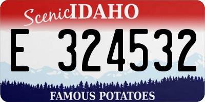 ID license plate E324532