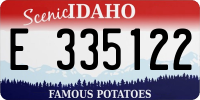 ID license plate E335122