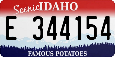 ID license plate E344154