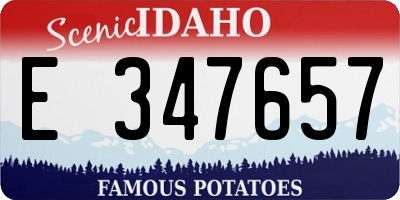 ID license plate E347657