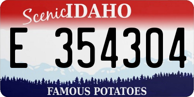 ID license plate E354304
