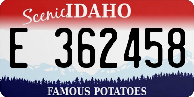 ID license plate E362458