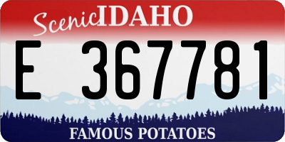 ID license plate E367781