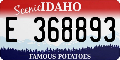 ID license plate E368893
