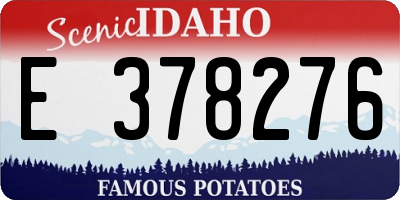 ID license plate E378276