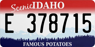 ID license plate E378715