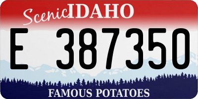 ID license plate E387350