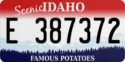 ID license plate E387372