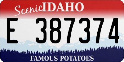 ID license plate E387374