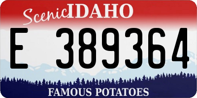 ID license plate E389364