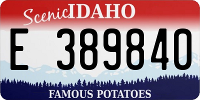 ID license plate E389840
