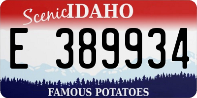 ID license plate E389934